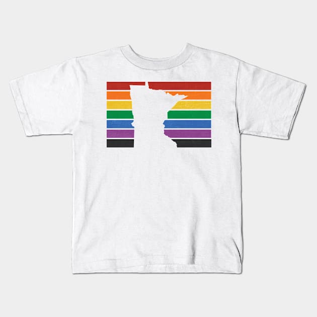 Minnesota Pride Stripes Kids T-Shirt by juniperandspruce